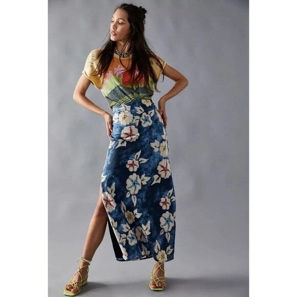 Free People Keanu Dress Womens Size Medium Multicolored Floral Short Sleeve
